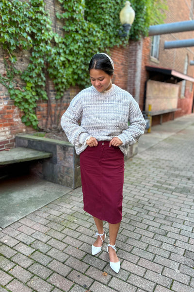 Sandra Midi Skirt - Cabernet