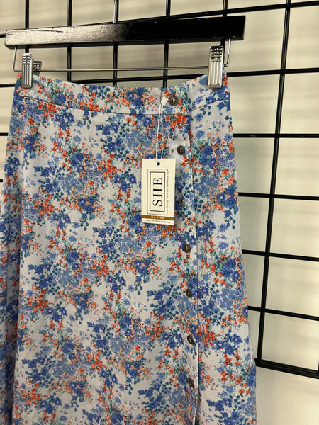 Size XSmall Blue Floral Skirt