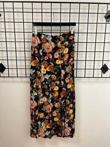 Size Small Black Floral Skirt