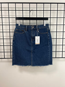 Size 0 Frayed Denim Skirt