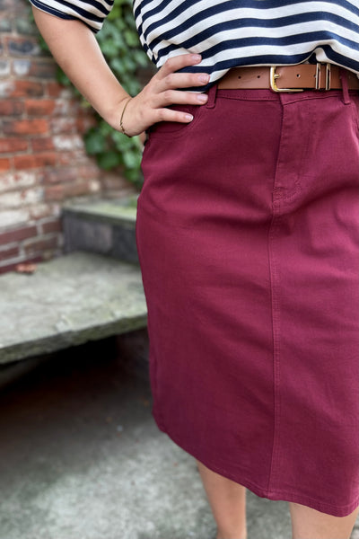 Sandra Midi Skirt - Cabernet