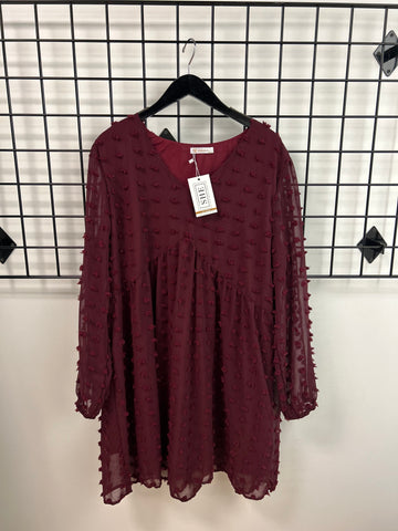 Size XLarge Maroon Dot Dress