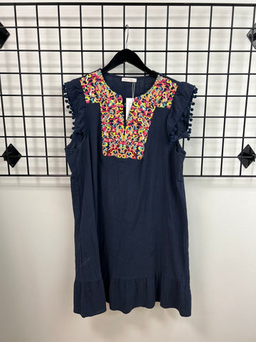 Size XLarge Navy Pom Dress