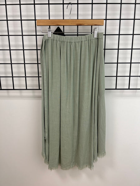 Size Medium Sage Midi Skirt
