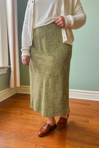 Belinda Print Midi Skirt - Avocado