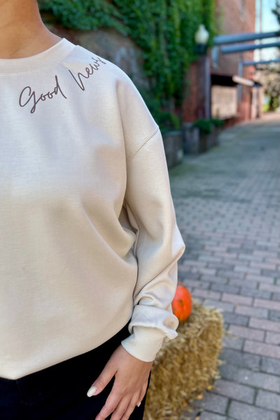 Jesus Saves Sweatshirt - Cream