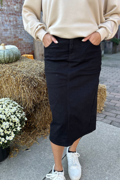 Sandra Midi Skirt - Black