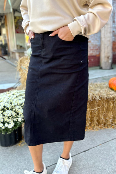 Sandra Midi Skirt - Black