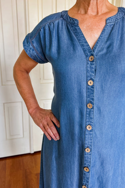 Chambray Button Dress