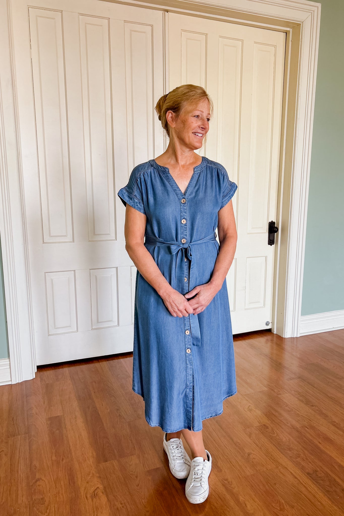 Chambray Button Dress