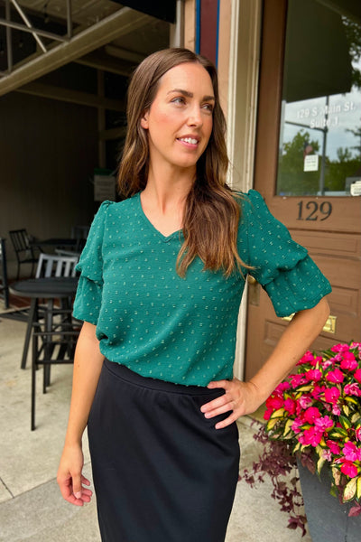 Swiss Dot Top - Green