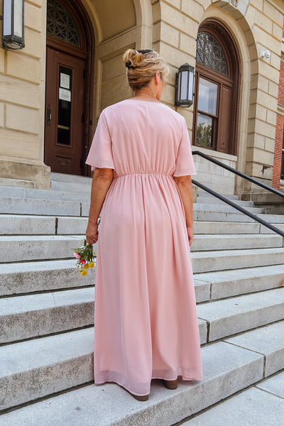 Rosie Chiffon Maxi Dress - Blush