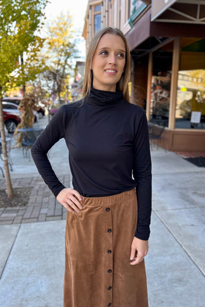 Turtle Neck Top - Black