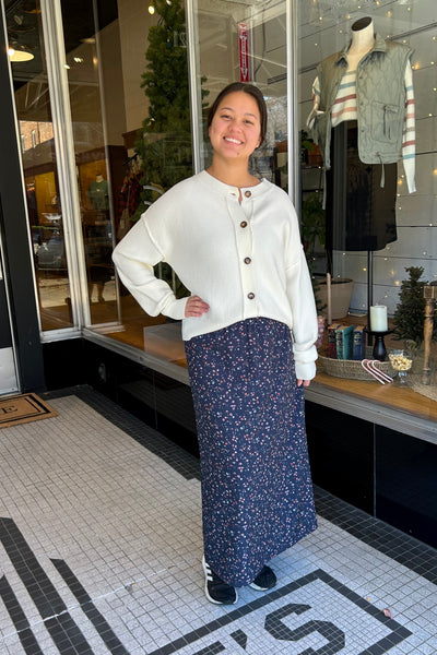 Ella Button Cardigan - Cream