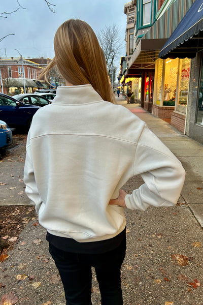 Fleece Zip Sweatshirt - Bone