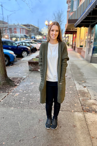 Mandy Cardigan - Dark Olive