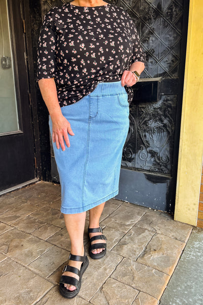 Amanda Denim Skirt - Light Wash