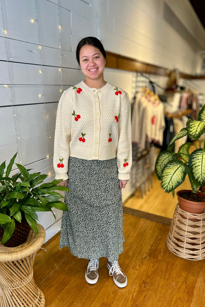 Belinda Print Midi Skirt - Forest