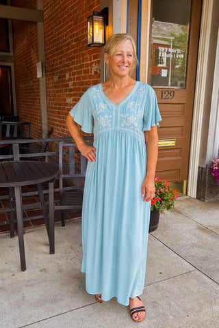 Embroidered Maxi Dress