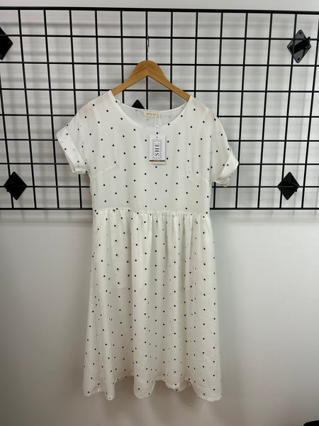 Size Small White Dot Dress