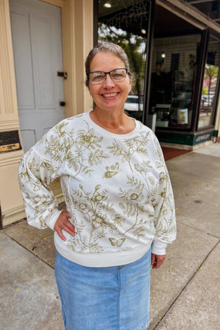 Floral Print French Terry Top