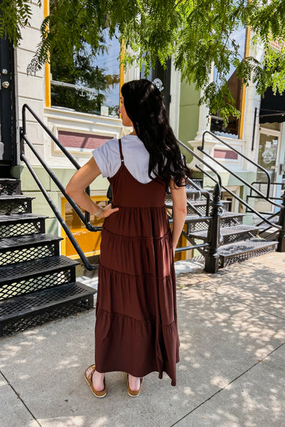 Tiered Cami Maxi Dress - Mahogany