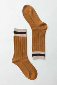 Color Block Socks - Mustard