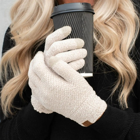 CC Chenille Touchscreen Glove - Beige