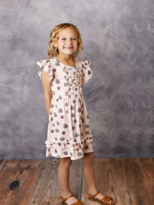 Girls Pink Ruffle Dress