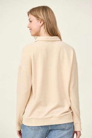 Ella Collared Pullover - Eggshell