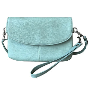 Leather Crossbody Clutch - Green