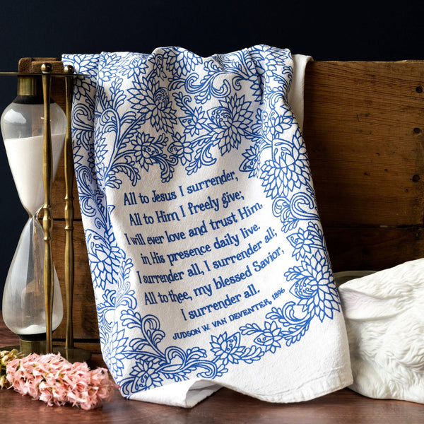 I Surrender All Hymn Tea Towel
