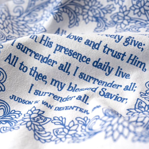 I Surrender All Hymn Tea Towel