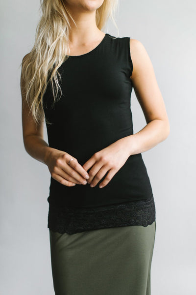 Lace Trimmed Layering Tank