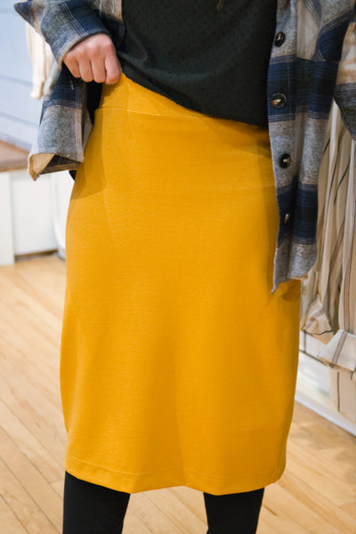 Cari Midi Skirt - Mustard